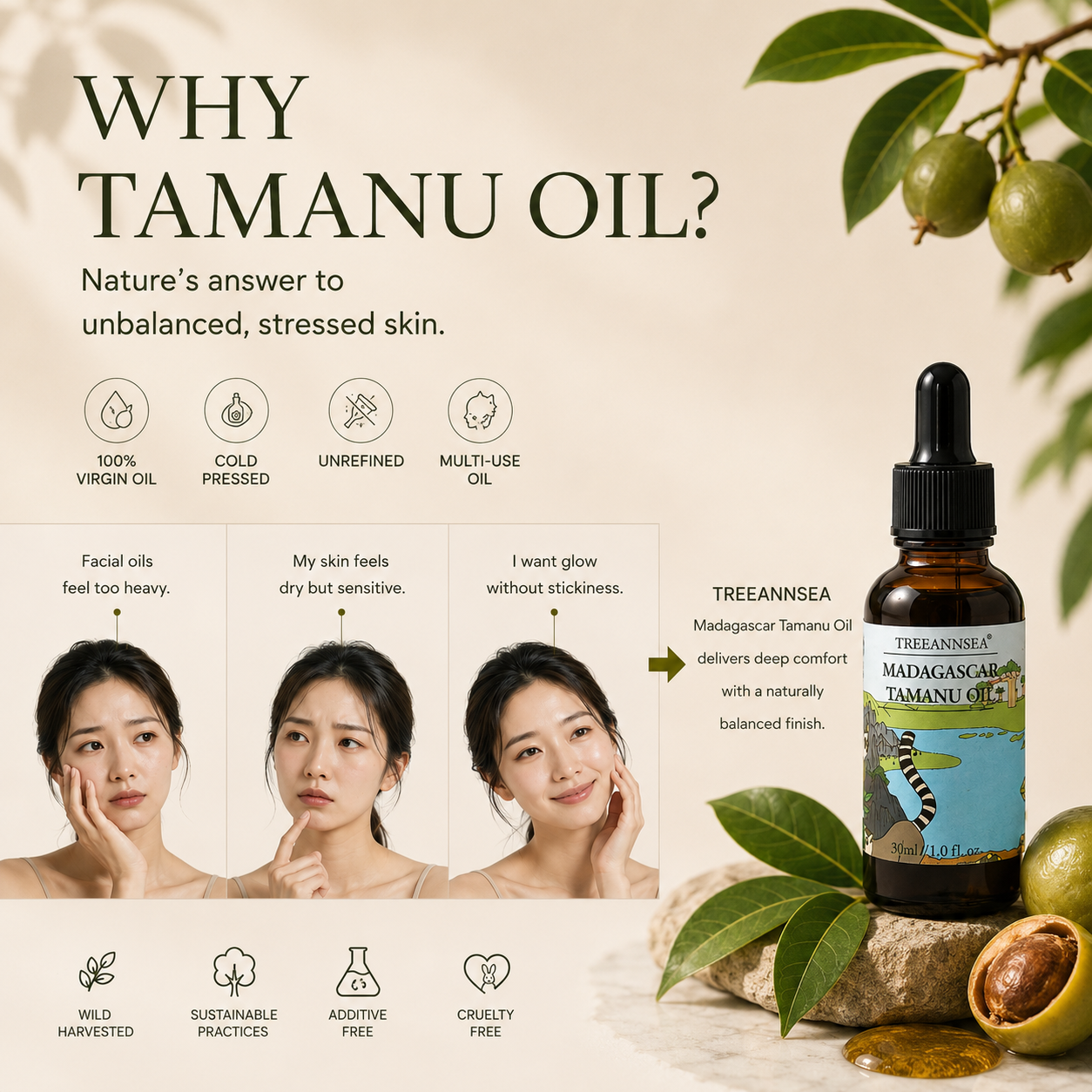TREEANNSEA Madagascar Tamanu Oil original 30ml
