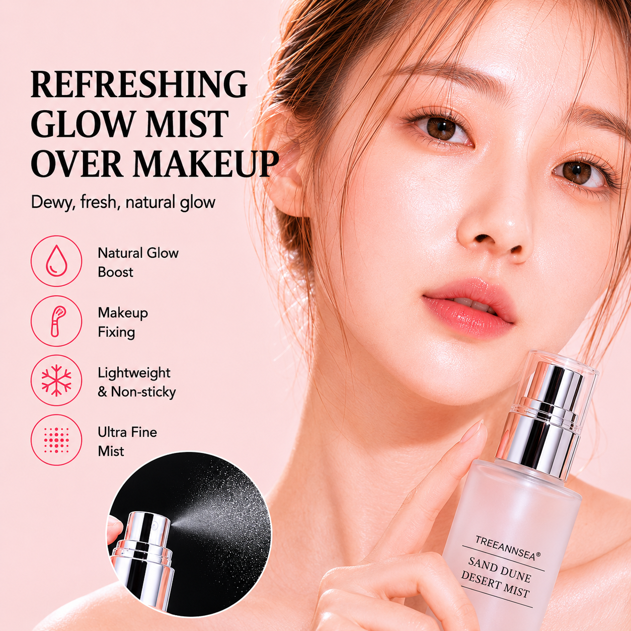 TREEANNSEA Sand Dune Desert Mist 100ml | Facial Spray | Korean Skin Care, Hydrating, Mild Exfoliation, Vegan, Animal Testing Free, Paraben Free
